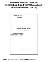John Deere WL53 4WD Loader (SN. D100008100079) Service Repair Technical Manual - TM13256X19 preview