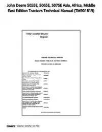 John Deere 5055E  5065E  5075E Asia  Africa  Middle East Edition Tractors Technical Manual - TM901819 preview