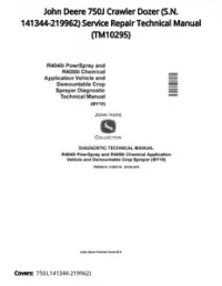 John Deere 750J Crawler Dozer (S.N. 141344-219962) Service Repair Technical Manual - TM10295 preview