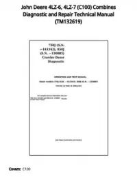 John Deere 4LZ-6  4LZ-7 (C100) Combines Diagnostic and Repair Technical Manual - TM132619 preview