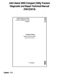 John Deere 3005 Compact Utility Tractors Diagnostic and Repair Technical Manual - TM102919 preview