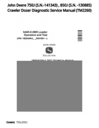 John Deere 750J (S.N.-141343)   850J (S.N. -130885) Crawler Dozer Diagnostic Service Manual - TM2260 preview