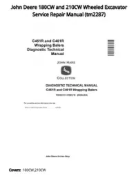 John Deere 180CW and 210CW Wheeled Excavator Service Repair Manual - tm2287 preview