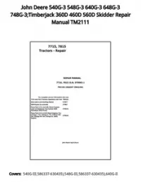 John Deere 540G-3 548G-3 640G-3 648G-3 748G-3;Timberjack 360D 460D 560D Skidder Repair Manual TM2111 preview
