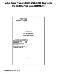 John Deere Tractors 5620  5720  5820 Diagnostic and Tests Service Manual - TM4791 preview