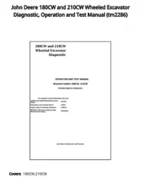 John Deere 180CW and 210CW Wheeled Excavator Diagnostic  Operation and Test Manual - tm2286 preview