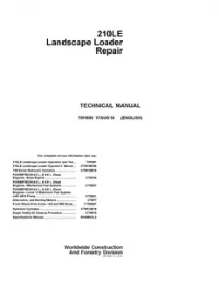 John Deere 210LE (SN. before 888003) Landscape Loader Service Repair Technical Manual - TM1692 preview