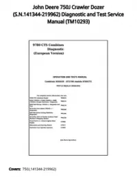 John Deere 750J Crawler Dozer (S.N.141344-219962) Diagnostic and Test Service Manual - TM10293 preview