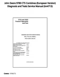 John Deere 9780 CTS Combines (European Version) Diagnosis and Tests Service Manual - tm4713 preview