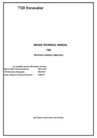 John Deere 75D Excavator Service Repair Technical Manual - TM10749 preview