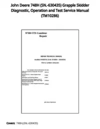John Deere 748H (SN.-630435) Grapple Skidder Diagnostic  Operation and Test Service Manual - TM10286 preview