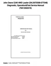 John Deere 524K 4WD Loader (SN.D670308-677548) Diagnostic  Operation&Test Service Manual - TM13365X19 preview