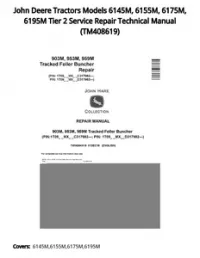 John Deere Tractors Models 6145M  6155M  6175M  6195M Tier 2 Service Repair Technical Manual - TM408619 preview