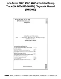 John Deere 370E  410E  460E Articulated Dump Truck (SN: D634583-668586) Diagnostic Manual - TM13030 preview
