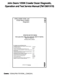John Deere 1050K Crawler Dozer Diagnostic  Operation and Test Service Manual - TM13601X19 preview