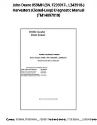 John Deere 859MH (SN. F293917-  L343918-) Harvesters (Closed-Loop) Diagnostic Manual - TM14097X19 preview