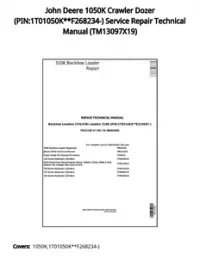 John Deere 1050K Crawler Dozer (PIN:1T01050K**F268234-) Service Repair Technical Manual - TM13097X19 preview