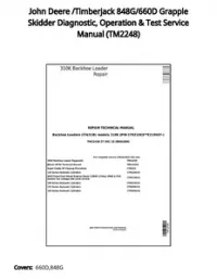 John Deere /Timberjack 848G/660D Grapple Skidder Diagnostic  Operation & Test Service Manual - TM2248 preview