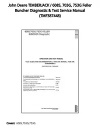 John Deere TIMBERJACK / 608S  703G  753G Feller Buncher Diagnostic & Test Service Manual - TMF387448 preview