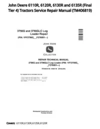 John Deere 6110R  6120R  6130R and 6135R (Final Tier 4) Tractors Service Repair Manual - TM406819 preview