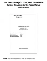 John Deere Timberjack/ 753GL  608L Tracked Feller Buncher (Harvester) Service Repair Manual - TMF387451 preview