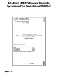 John Deere 135D RTS Excavator Diagnostic  Operation and Test Service Manual - TM10742 preview