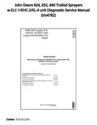 John Deere 824  832  840 Trailed Sprayers w.ELC-1/EHC-2/EL-4 unit Diagnostic Service Manual - tm4782 preview