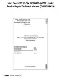 John Deere WL56 (SN. D000001-) 4WD Loader Service Repair Technical Manual - TM14284X19 preview