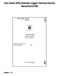 John Deere 3554 Delimber Logger Technical Service Manual - tm2106 preview