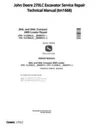 John Deere 270LC Excavator Service Repair Technical Manual - tm1668 preview