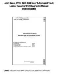 John Deere 319E  323E Skid Steer & Compact Track Loader (Man.Contrls) Diagnostic Manual - TM13008X19 preview
