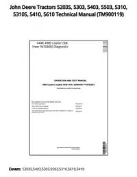 John Deere Tractors 5203S  5303  5403  5503  5310  5310S  5410  5610 Technical Manual - TM900119 preview