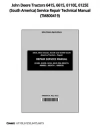 John Deere Tractors 6415  6615  6110E  6125E (South America) Service Repair Technical Manual - TM800419 preview
