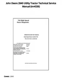 John Deere 2840 Utility Tractor Technical Service Manual - tm4336 preview