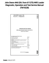 John Deere 444J (SN. from 611275) 4WD Loader Diagnostic  Operation and Test Service Manual - TM10228 preview