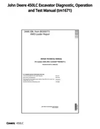 John Deere 450LC Excavator Diagnostic  Operation and Test Manual - tm1671 preview