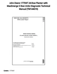 John Deere 1775NT 24-Row Planter with MaxEmerge 5 Row Units Diagnostic Technical Manual - TM144619 preview