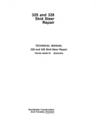 John Deere 325 and 328 Skid Steer Loader Service Repair Technical Manual - TM2192 preview