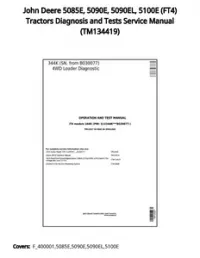 John Deere 5085E  5090E  5090EL  5100E (FT4) Tractors Diagnosis and Tests Service Manual - TM134419 preview