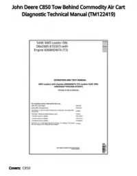 John Deere C850 Tow Behind Commodity Air Cart Diagnostic Technical Manual - TM122419 preview