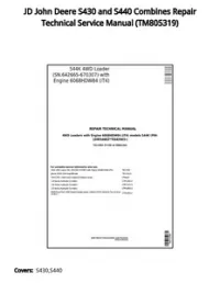 JD John Deere S430 and S440 Combines Repair Technical Service Manual - TM805319 preview