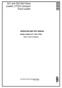 John Deere 317  320 Skid Steer Loader; CT322 Compact Track Loader Diagnostic Service Manual - TM2151 preview
