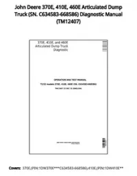 John Deere 370E  410E  460E Articulated Dump Truck (SN. C634583-668586) Diagnostic Manual - TM12407 preview