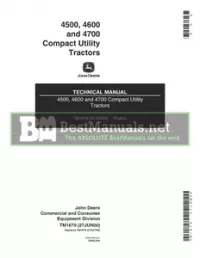 John Deere 4500  4600  4700 Compact Utility Tractors Technical Manual - TM1679 preview
