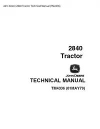 John Deere 2840 Tractor Technical Manual - TM4336 preview