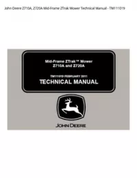 John Deere Z710A  Z720A Mid-Frame ZTrak Mower Technical Manual - TM111019 preview