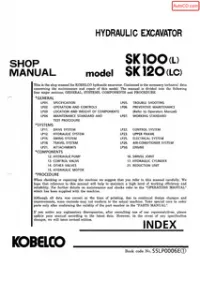 Kobelco Model SK100(L) SK120(LC) Hydraulic Excavator Service Repair Workshop Manual preview