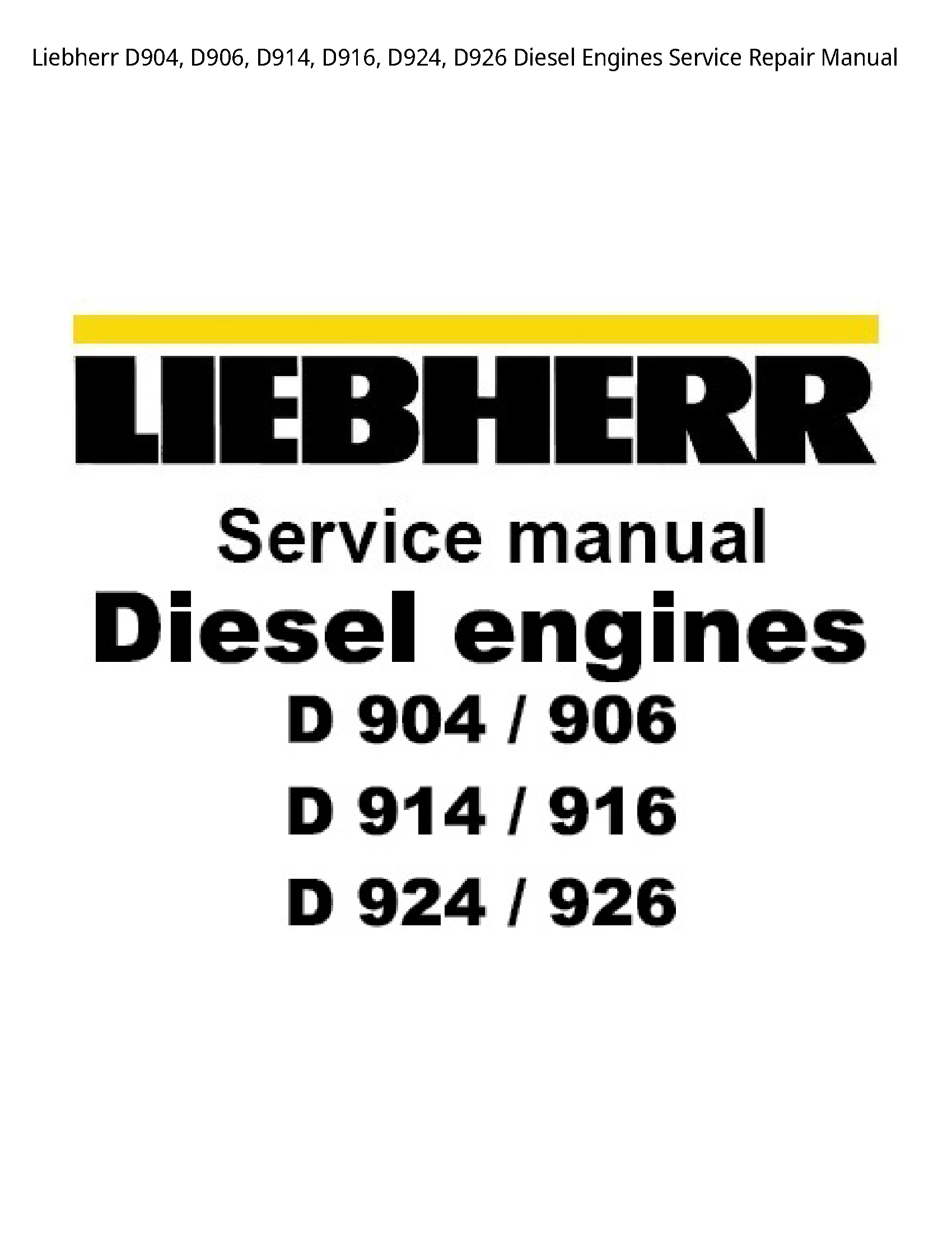 Liebherr D904 Diesel Engines manual