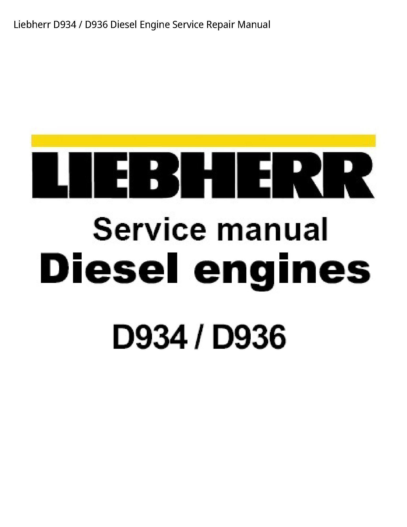 Liebherr D934 Diesel Engine manual