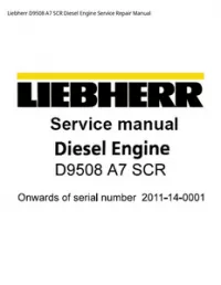 Liebherr D9508 A7 SCR Diesel Engine Service Repair Manual preview